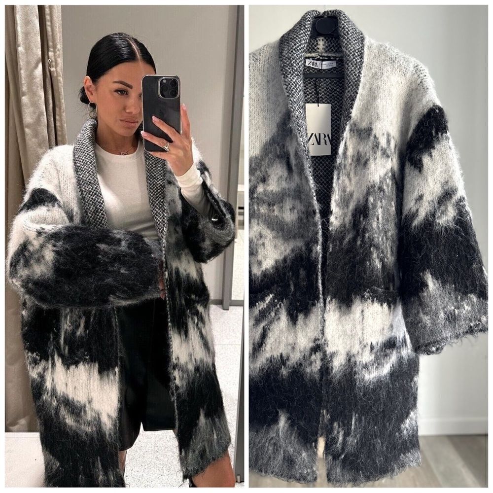 ZARA OPEN FRONT KNIT COAT